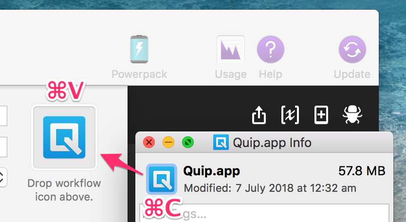 Copy-paste the Quip icon from the Quip app itself