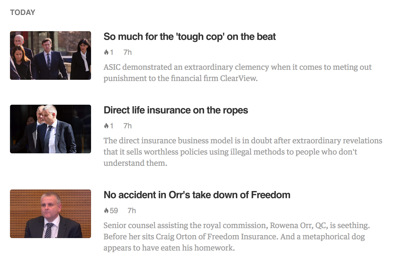 New items from the RSS feed appearing in Feedly
